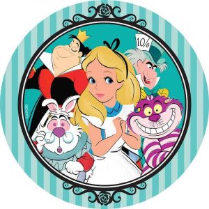Alice in Wonderland Edible Round Cake Image