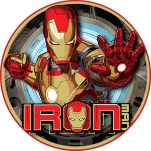 Iron Man Edible Round Cake Image