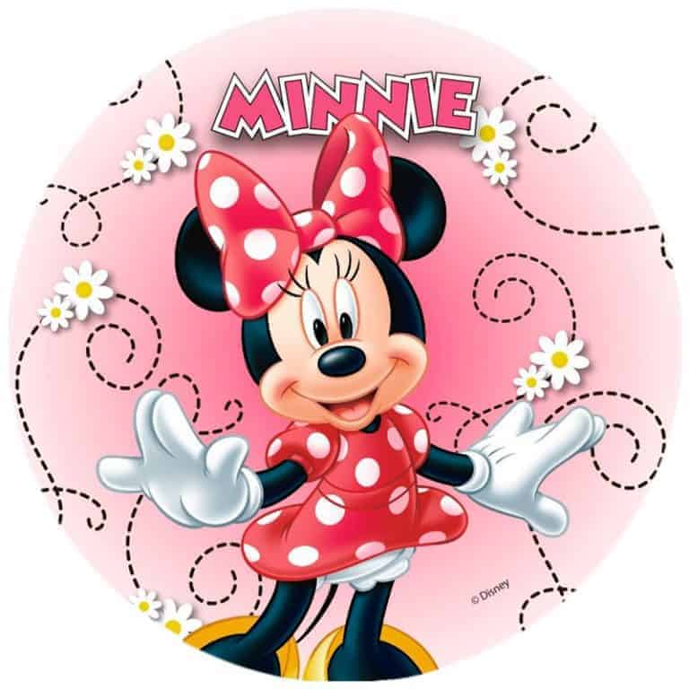 Minnie Mouse Edible Round Cake Image – My Delicious Cake & Decorating ...