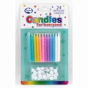 Pastel Candles with Holders (24)