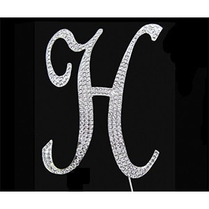 Letter H Diamante Topper – 7cm