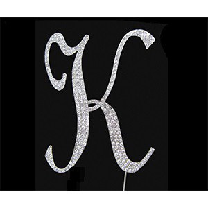 Letter K Diamante Topper – 7cm