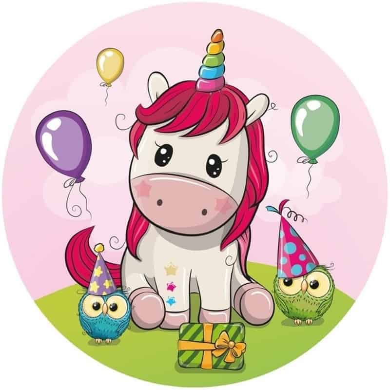 Baby Unicorn Round Edible Image – My Delicious Cake & Decorating Supplies