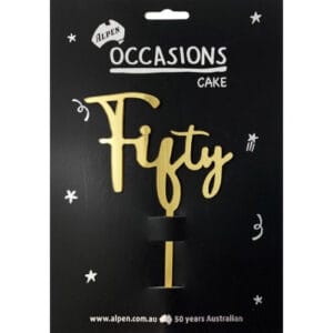 Fifty Word Topper Acrylic Gold