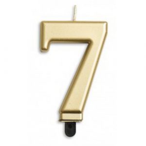 Gold Metallic Number 7 Candle