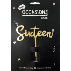 Sixteen Word Topper Acrylic Gold