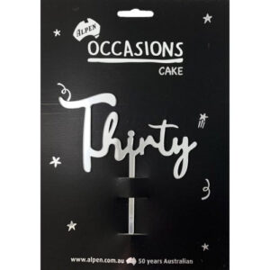 Thirty Word Topper Acrylic Silver