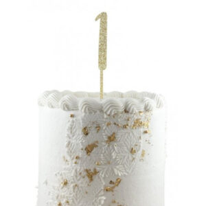 Acrylic Gold Glitter Number 1 Topper