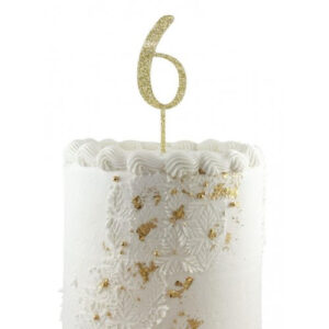 Acrylic Gold Glitter Number 6 Topper