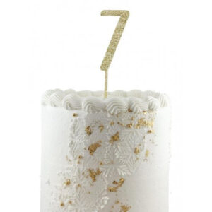 Acrylic Gold Glitter Number 7 Topper